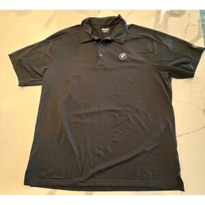 OGIO BMW Polo Shirt Mens XL Black Short Sleeve Performance Golf Top Stretch